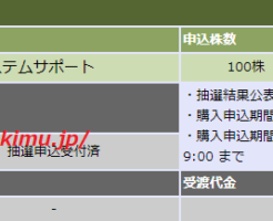 システムサポート（4396）IPO当選画像
