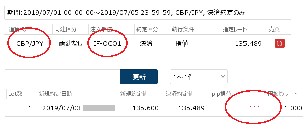 ヒロセ通商ぞろ目で利益が出た画像
