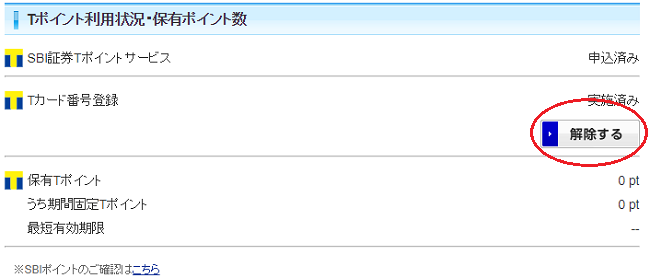 SBI証券Tカード登録画像
