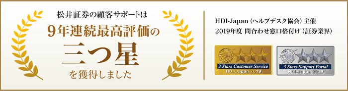 松井証券顧客サポート9年連続高評価