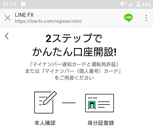 LINE FX口座開設