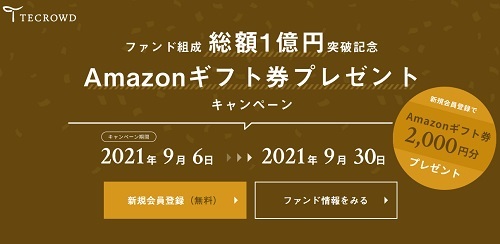【限定】TECROWD(テクラウド)のキャンペーンでAmazonギフト券2000円分!!急げ