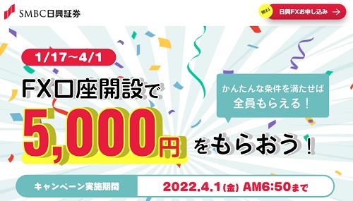 【驚愕】日興FXのキャンペーンが凄い！全員5000円貰える可能性