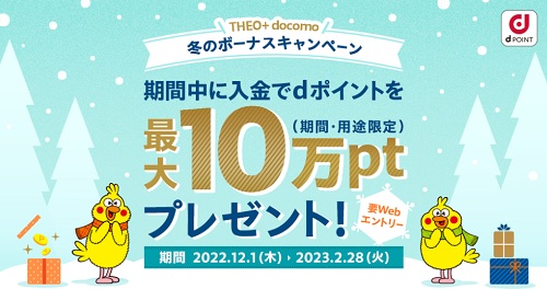 【キャンペーン】THEO＋docomoでdポイントが最大10万ポイント貰える！