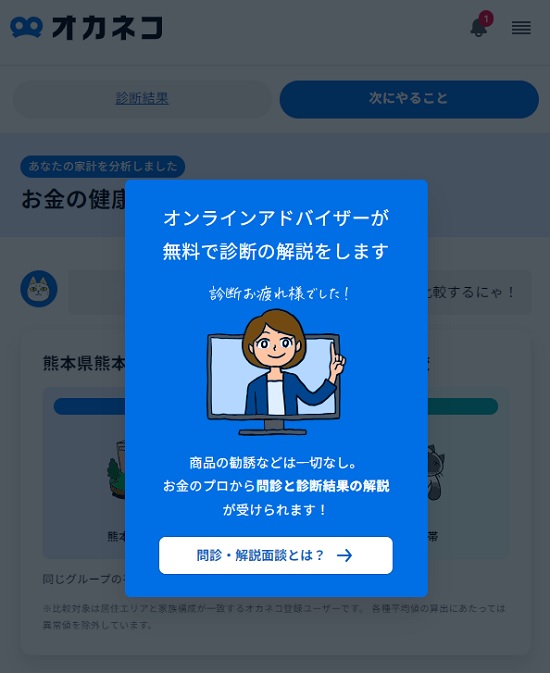 オカネコの診断結果