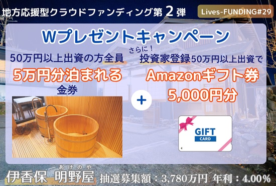 Lives-FUNDING(ライブズファンディング)のWキャンペーン
